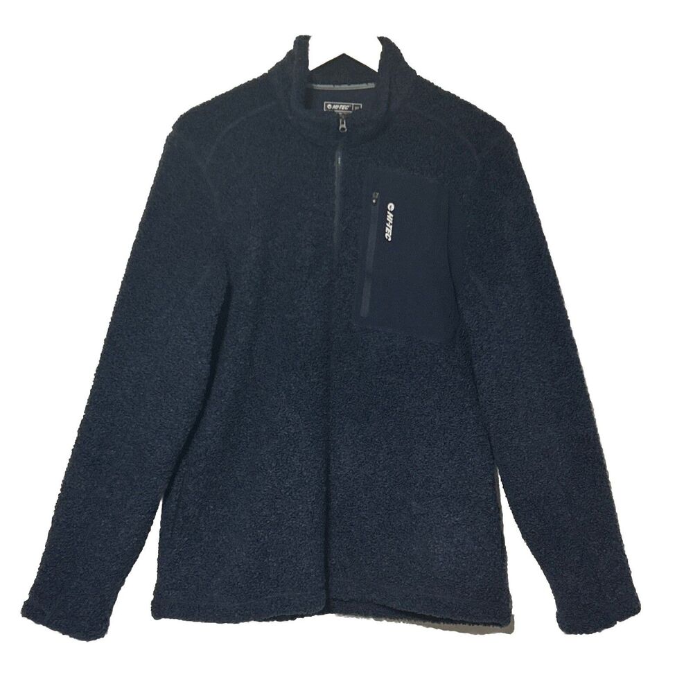 Hi Tec Mens 1/4 zip Pullover Sweatshirt Sweater Sz. Medium Blue Long Sleeve